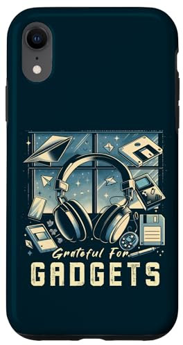 Coque pour iPhone XR Grateful For Gadgets Nostalgia Funny Nerd Geek Thanksgiving