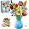 TANSAR Blumenstrauß Bausatz mit Blumenvase, 691 Stück Blumen Bausteine, Flower Bouquet Botanical Kollektion für Erwachsene Frauen Büro und Heimdekoration, Geschenke zum Muttertag, Valentinstag