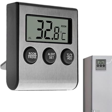 Freezer Temperature Monitor - Smart Fridge Thermostat, Intelligent Real-Time Temperature Alarm | Deep Freezer Sensor For Kitchen, Refrigerator Temperature Control System With Digital Alerts