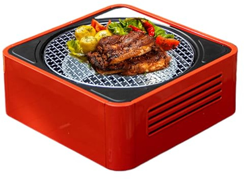 Grille de barbecue au charbon, gril à charbon sans fumée,Grille de barbecue ronde pour usage domestique - Petit barbecue en carbone de camping en plein air pour la maison, le jardin,