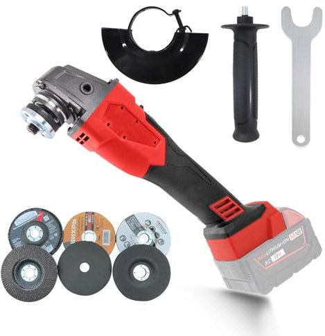 cimsfcor Smerigliatrice angolare senza fili per batteria Milwaukee da 18 V, 12000 giri/min, smerigliatrice angolare con albero da M15 a 5/8, con lame per taglio, lucidatura e rettifica