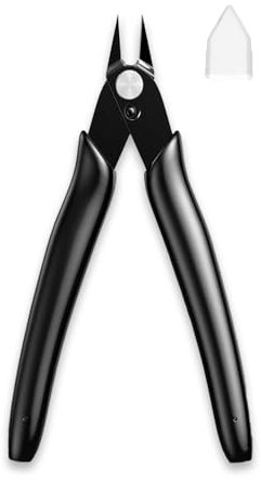 Wire Cutters, Flush Cutters Precision Spring-Loaded Side Cutter, Heavy Duty Diagonal Cutting Pliers in CRV Steel for Electrical, Home DIY, Jewelry Crafts, Coil Making Tools (#1 Black)