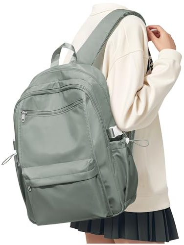 Schulrucksack Damen Leichter Rucksack Schule Grün14 Zoll Laptop Reiserucksack, Travel Backpack Schultaschen für Mädchen Jungen Teenager, School bag College Bookbag Boys Men Causal Work Daypack