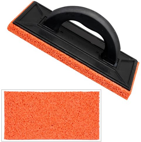 HERO Reibebrett mit Schwammgummi 18mm Stark Schwammbrett Waschbrett Fliesenschwamm 280 x 140 mm Kunststoff Schwammscheibe Putzbrett Fliesenwaschbrett für Maurer. Fliesenleger, Putzarbeiten