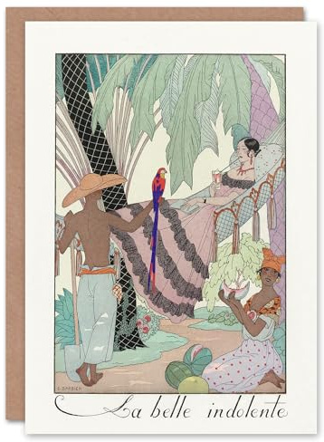 Artery8 George Barbier Art Card The Indolent Beauty Vintage Illustration