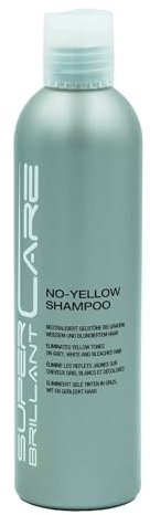 Super Brillant Care No-Yellow Shampoo 250 ml – entfernt Gelbstich bei blondem & grauem Haar – mit violetten Pigmenten – sanfte Reinigung – kühle Blondtöne & Farbschutz