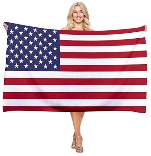 fonefunshop Serviette de plage en microfibre à séchage rapide Motif drapeau national des États-Unis