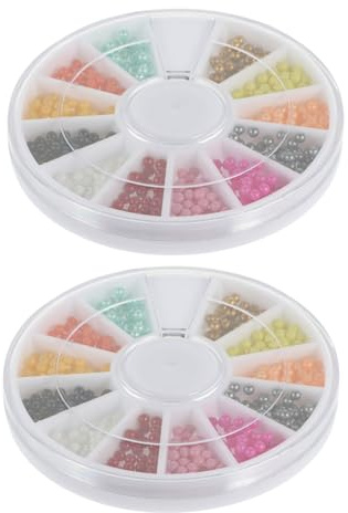 Alipis Nail Beads Decorative Colors Caviar Beads for Nail Art DIY Crafting Sparkly Sequin