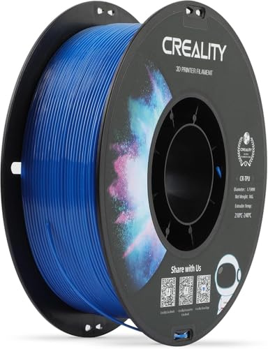 Creality TPU Filament 1,75 mm, 95A Shore Härte, Flexibles 3D Drucker Filament, Hoch elastisch & hohe Rückfederung, 1 kg Spule, Blau
