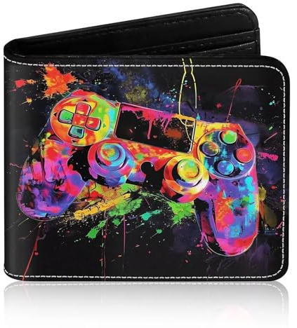 Clyrax Kinderportmonee Jungen, Graffiti Spielmuster Portmonee Kinder, PU Material RFID Geldbörse, Coole Geldbeutel Junge, Praktisch Kinder Portemonnaie für Kleingeld, Bankkarten, Silbermünzen