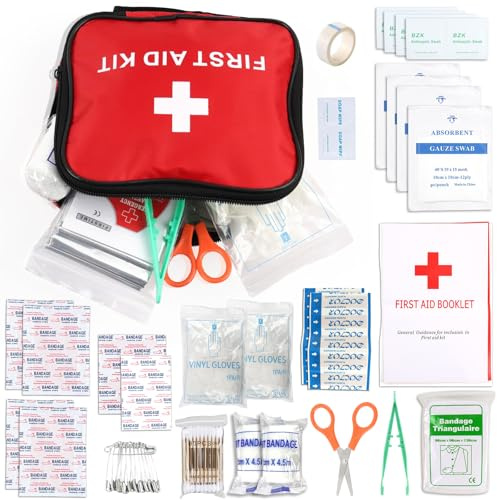 Premium Mini Erste Hilfe Set, Reiseapotheke für Auto, Reise, Camping (A) | Tragbar, Leicht, Wasserdichtes Material, Nachfüllbare Notfall-Apotheke Ideal für Sport, Motorrad, Wandern, Büro und Zuhause