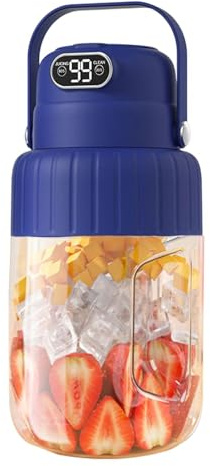 Mixeur portable en verre - Bol mélangeur portable sans fil et sans fil pour fruits, légumes, maison, voyage, plage, bureau, salle de sport et camping 1 litre
