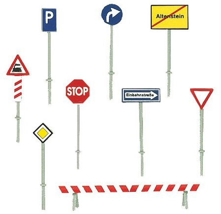 FALLER 272450 - Verkehrsschilder-Set, Weiß