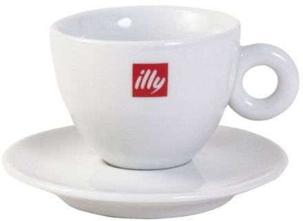 6x Illy Edelstahl Cappuccino Tassen Service