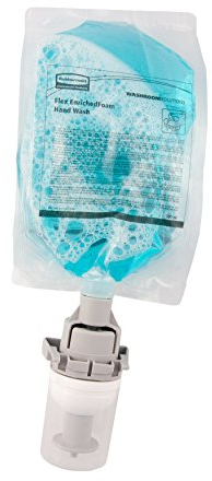 Rubbermaid Commercial Products 3486605 Flex Enrichedfoam Schaumseife, 1x 500 ml Nachfüllbeutel (Green Seal) Schaumseife, Plastik, Transparent, 30 x 15 x 30 cm