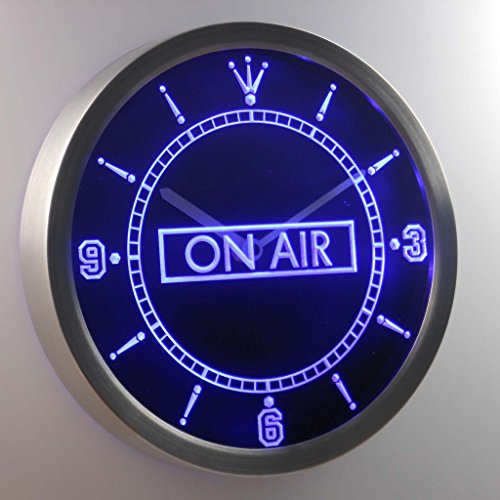 ADVPRO nc0327-b On Air Studio Recording Neon Sign LED Wall Clock Uhr Leuchtuhr/Leuchtende Wanduhr