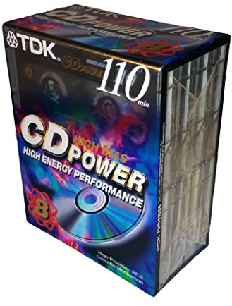 TDK CD Power 110 High Bias High Energy Performance Blank Audio Cassette Tapes - 8 Pack