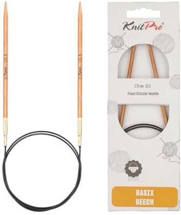 KnitPro Basix Beech Fixed Circular Needles 40 (100cm) | 3.75mm