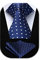 HISDERN Krawatte Blau Herren Krawatten mit Einstecktuch Punkte Krawatte Hochzeit und Taschentuch Set