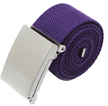 Bodhi2000 Ceinture unisexe en toile pour homme et femme avec boucle en métal - Violet - Taille Unique