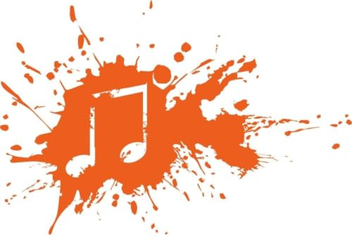 CLICKANDPRINT Aufkleber » Music Splash, 30x20,0cm, Orange • Wandtattoo/Wandaufkleber/Wandsticker/Wanddeko/Vinyl