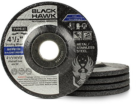 BHA 4.5 x1/4 x7/8 Metal Grinding Wheels for Angle Grinder - 5 Pack