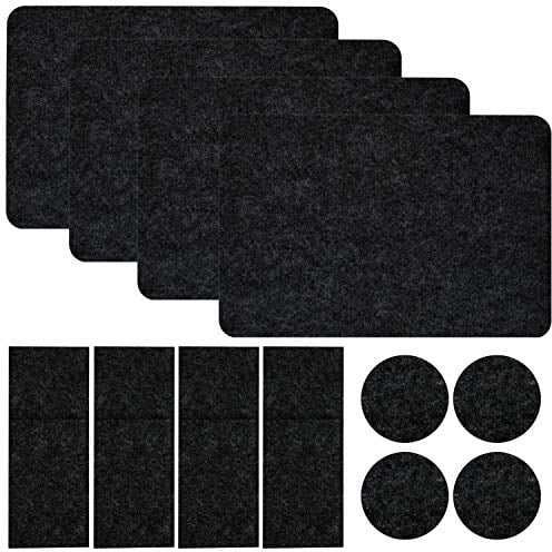 DuneDesign Set da Tovagliette Portaposate Sottopiatto 43x30cm Feltro Tovaglia Antracite