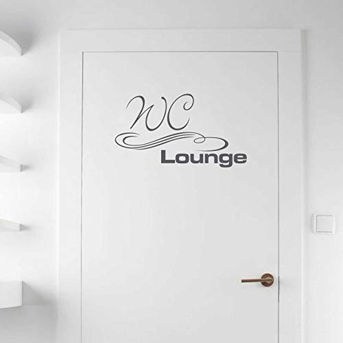 INDIGOS UG - Wandtattoo Wohnzimmer - Wandaufkleber WC Lounge Türaufkleber 30cm x 17cm dunkelgrau - Aufkleber Kinderzimmer Schlafzimmer Küche Badezimmer Büro Dekoration
