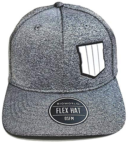 Call of Duty Black Ops 4 Grau mit PVC-Schild-Emblem und Baseballmütze auf der Rückseite, grau, MEDIUM