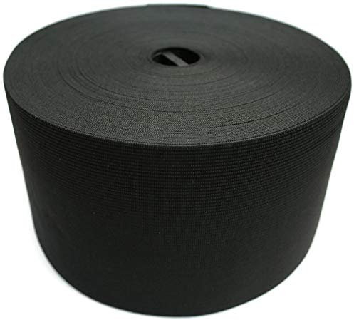 Jajasio Gummiband schwarz 100mm 25 Meter, Elastisches Band für Nähen