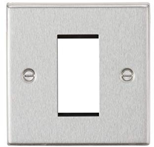 1G Modular Faceplate - Square Edge Brushed Chrome