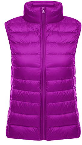 Gilet Doudoune sans Manche Légère Femme Duvet Matelassé Veste sans Manches Femme Plume Ultra Light Manteau Doudoune Matelassée Pliable Blouson Doudounes Legeres Hiver Chaudes Grande Taille Violet S