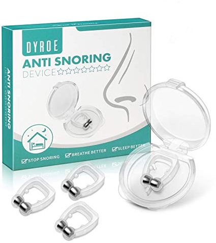 Dyroe Schnarchstopper Premium Nasenclip Nasenspreizern [4er Set] - Magnetischen Nasenklammer Silikon für möglich bessere Atmung BPA-frei und FDA-Zertifizierung (weiß)