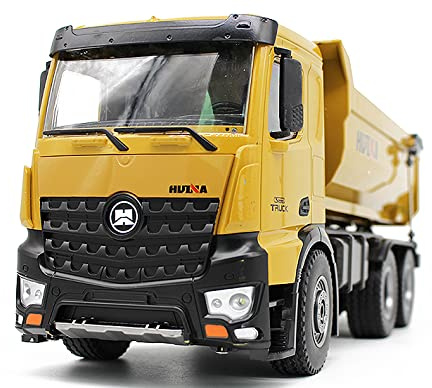 HuiNa Camion à Benne basculante RC 2,4 G 10 CH avec Cabine moulée sous Pression, lit à Benne basculante