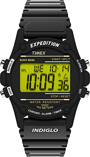 Timex Expedition Cat 40 mm Digitaler Wecker mit Timer für Herren, schwarz, T5K463