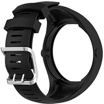 Huwokxix Armband Kompatibel mit Polar M200, Verstellbares Silikon Uhrenarmband Sport Ersatzband für Polar M200 (Schwarz)