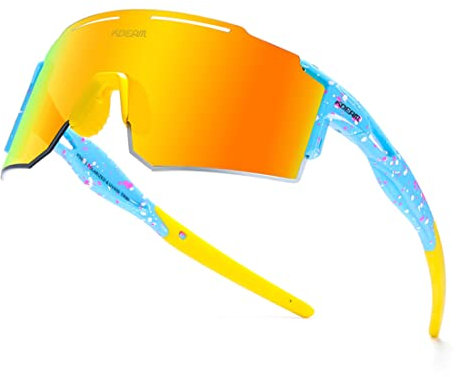 RINKUOLYO Sport Polarisierte Sonnenbrille für Männer und Frauen, Viper Sonnenbrille für Radfahren, Angeln, Fahren