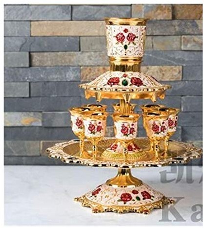 MXXHFC 12PCS/Set Spirituosen-Weinspender-Legierungs-Metall-Whisky-Set Bronze-Farben-Wein-Set for Heimdekoration Weinkaraffe Weingeschenke und Zubehör (Color : Bronze Color) (Gold White Red)
