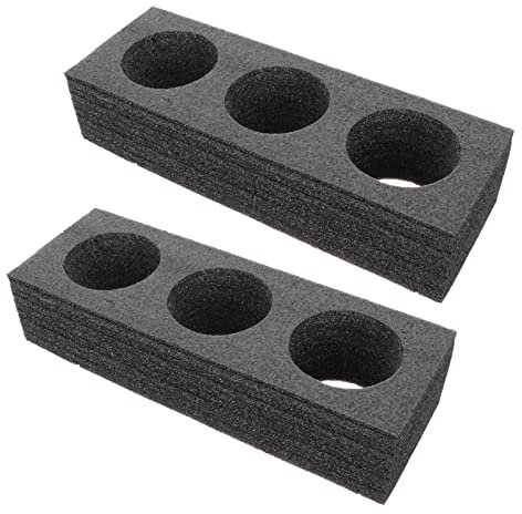 Happyyami Cup 2pcs Foam Drink Holders 3- hole Glass Cup Holder Bottle Storage Holders Drink Carrier Tray Bottle Storage Holders for Party Takeout Campervan Camping Cup Holder Tray