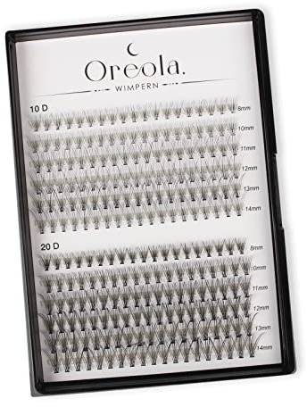 Oreola Cluster Wimpern, Volumen Wimpern Einzelwimpern 0,1C 10D 20D Gemischte Lashes Cluster, Einzeln Wimpern Falsche Wimpernverlängerung Natürliches, wiederverwendbare künstliche Wimpern einzeln