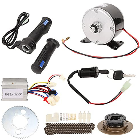 BORDSTRACT Electric Bicycle Motor Kit, 9Pcs 24V 250W High Speed E Bike Conversion Kit, Brushed Motor, Conversion Set for Electric Bike, Scooter