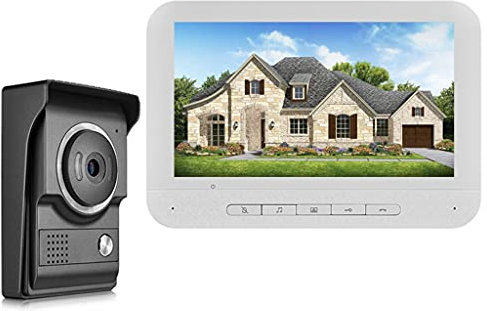 Video Doorbell Door Phone 7 Color Screen With Waterproof Outdoor Camera Two-way Audio Night Vision For Home Intercom System (Color : Black)
