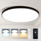 CANMEIJIA LED Deckenleuchte Flach mit Fernbedienung, 24W Deckenlampe 3000K-6500K, IP44 Schwarz Deckenlampe Dimmbar Rund für Wohnzimmer, Schlafzimmer, Kinderzimmer, Küche, Badezimmer Ø32CM
