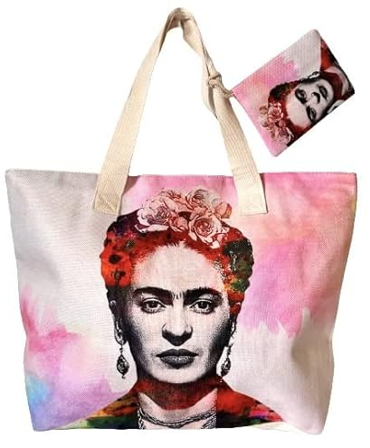 Große Tragetasche, Gemälde, berühmte Damen, leicht, Geschenk, Handytasche, Strand, Sommer, 55 x 36 x 17 cm., Rosa, Large