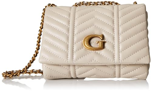 GUESS Lovide Mini Convertible Flap Crossbody Bag Stone