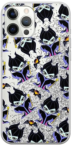 ERT GROUP Handyhülle für Apple iPhone 12/12 PRO Original und offiziell Lizenziertes Disney Muster Maleficent 004 optimal an die Form des Handy angepasst, mit Glitter Overflow Effekt