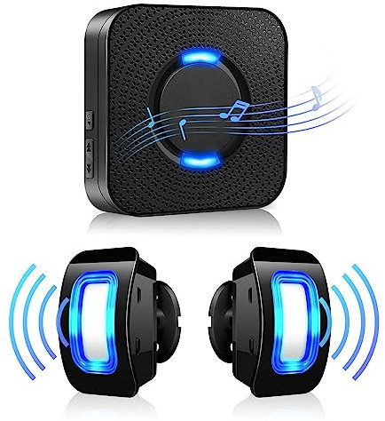 Wireless Motion Sensor LED Light - Motion Detector Alarm Chimes Door Sensor with 500 FT Range Security Alert Monitor System for Home, Business, Store, Office, School