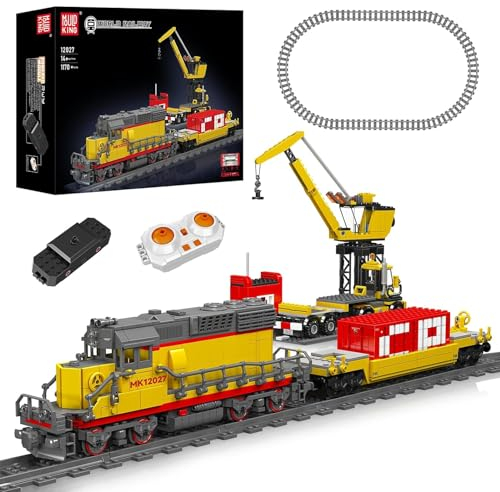 Mould King 12027 MOC Technik Ferngesteuert EMD SD40-2 Diesel Locomotive Eisenbahnen Zug Bauklötze Set Baukasten 1170 Stück Mit Schienenlieferung GüterwagenTechnologie Klemmbausteine Bausatz
