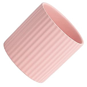 osiuujkw Maceta de cerámica a Rayas de Estilo nórdico, Maceta Redonda para bonsái, Oficina, hogar, jardín, decoración en Maceta, Regalos, Rosa, 10 * 10cm