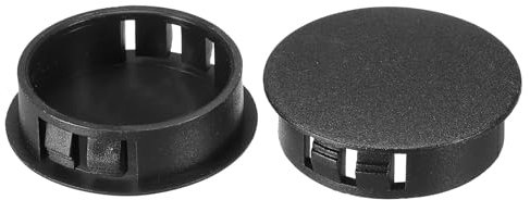 PATIKIL 35mm (1.4) Plastik Loch Stecker 20Stk Flush Typ Rund Loch Stecker Abdeckung Einrasten in Verriegelung Loch Rohr für Tisch Küche Schrank Möbel Schwarz